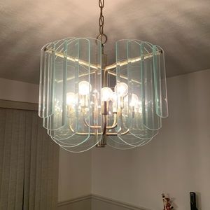 Original glass with gold accent chandelier